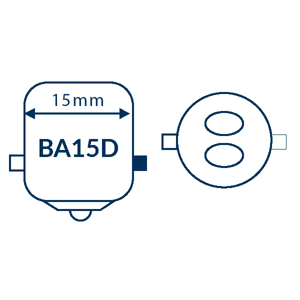 Nauticled bajonet BA15D/BA15 Ø19x43mm 10-35vdc 1,8/20W