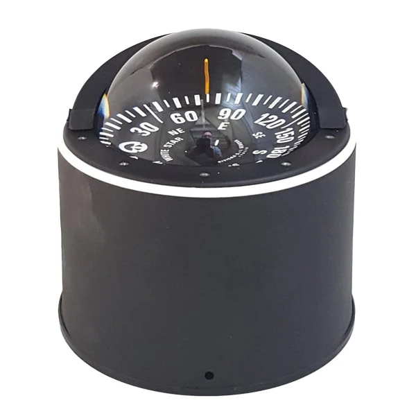 Riviera piedestal kompas White Star 5", over 25 knob, sort