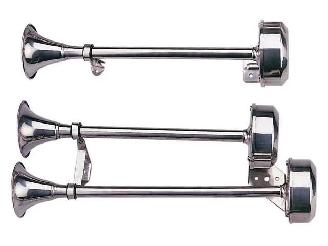Talamex, Dobbelt horn rustfrit stål, 12V 115dB (463mm)