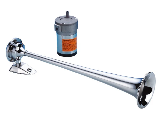 Talamex, Signalhorn med kompressor 12V, 120 dB, 432 mm, Forkromet