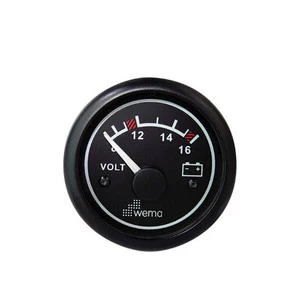 Wema Voltmeter 8-16 Volt DC Sort