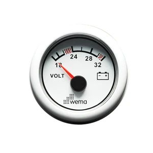 Wema Voltmeter 24 Volt Hvidt